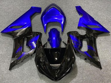 Carenagens Moto Kawasaki ZX6R 2005-2006 - Azul Preto Brilhante