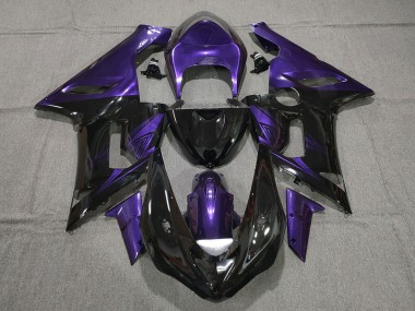 Carenagens Moto Kawasaki ZX6R 2005-2006 - Roxo Preto Brilhante