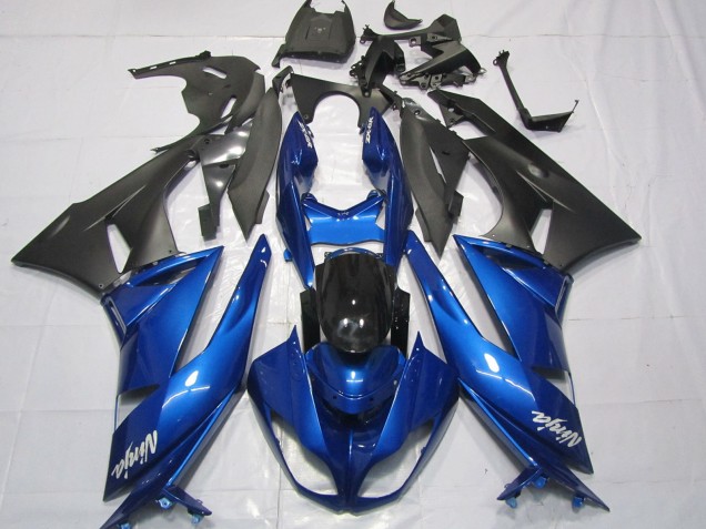 Carenagens Moto Kawasaki ZX6R 2009-2012 - Azul Preto Brilhante Preto Fosco Branco Ninja