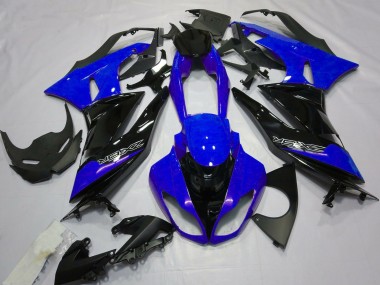 Carenagens Moto Kawasaki ZX6R 2009-2012 - Azul Preto Brilhante