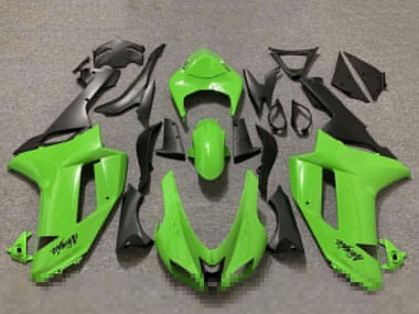 Carenagens Moto Kawasaki ZX6R 2007-2008 - Verde Brilhante Preto Fosco