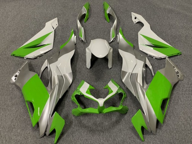 Carenagens Moto Kawasaki ZX6R 2019-2022 - Branco Prata Verde