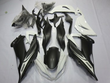 Carenagens Moto Kawasaki ZX6R 2013-2018 - Branco Preto Fosco