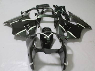 Carenagens Moto Kawasaki ZX6R 2000-2002 - Preto Brilhante Branco