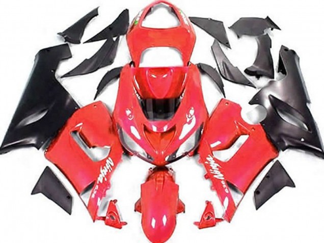Carenagens Moto Kawasaki ZX6R 2005-2006 - Vermelho Preto Fosco