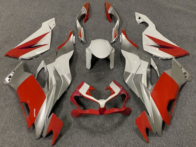 Carenagens Moto Kawasaki ZX6R 2019-2022 - Branco Prata Vermelho