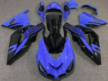 Carenagens Moto Kawasaki ZX14R 2006-2011 - Azul Preto Brilhante