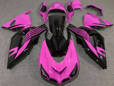 Carenagens Moto Kawasaki ZX14R 2006-2011 - Rosa Preto Brilhante