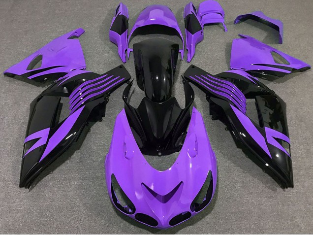 Carenagem Moto Kawasaki ZX14R 2006-2011 - Roxo Preto Brilhante