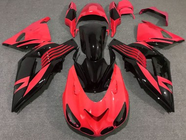 Carenagem Moto Kawasaki ZX14R 2006-2011 - Vermelho Preto Brilhante