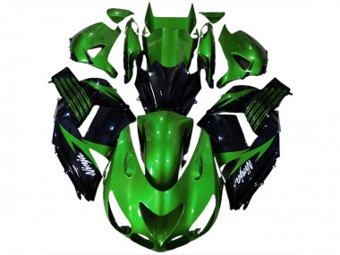 Carenagem Moto Kawasaki ZX14R 2006-2011 - Verde Preto Brilhante Branco Ninja