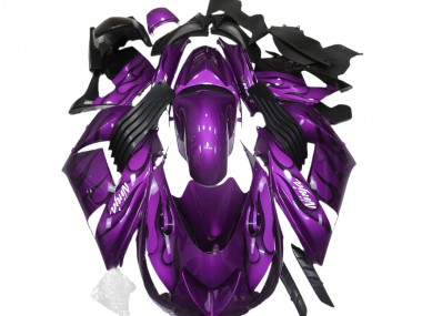 Carenagens Moto Kawasaki ZX14R 2006-2011 - Roxo Preto Chama Branco Ninja