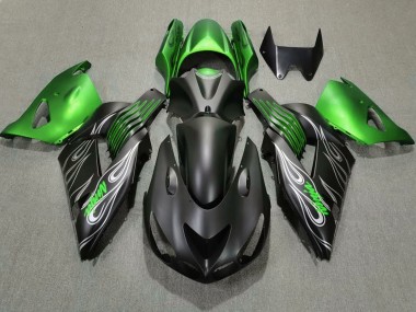 Carenagens Moto Kawasaki ZX14R 2006-2011 - Verde Preto Fosco