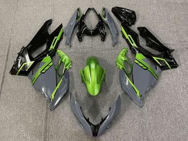 Carenagens Moto Kawasaki Ninja 400 2018-2024 - Verde Nardo Cinzento Preto Brilhante
