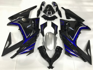 Carenagens Moto Kawasaki Ninja 300 2013-2024 - Preto Brilhante Azul
