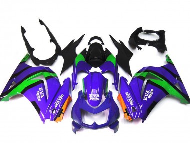 Carenagens Moto Kawasaki Ninja 250 2008-2012 - Roxo Laranja Verde Preto
