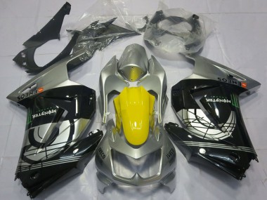 Carenagens Moto Kawasaki Ninja 250 2008-2012 - Prata Amarelo Preto Brilhante
