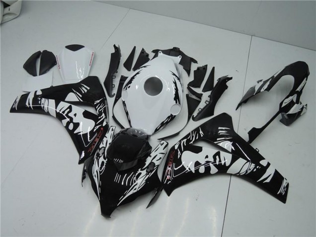 Carenagens ABS Honda CBR1000RR 2008-2011 - Branco Preto Brilhante