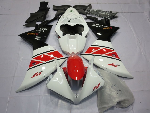 Carenagens Moto Yamaha R1 2012-2014 - Branco Vermelho Preto