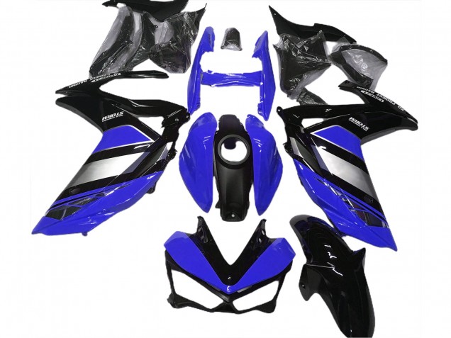 Carenagem Moto Yamaha R3 2015-2018 - Azul Prata Preto Brilhante Yamalube