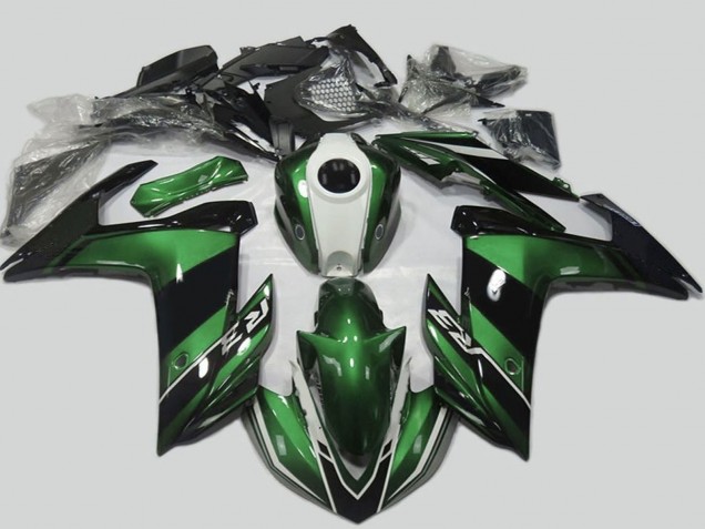 Carenagem Moto Yamaha R3 2015-2018 - Verde Branco Preto Brilhante