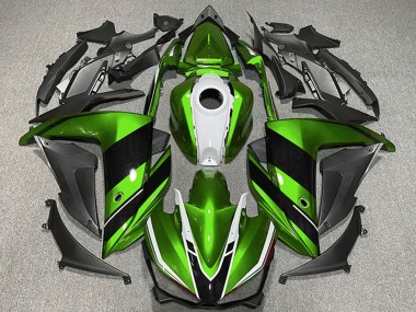 Carenagens Moto Yamaha R3 2015-2018 - Verde Branco Preto Brilhante