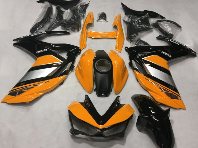 Carenagens Moto Yamaha R3 2015-2018 - Laranja Prata Preto Brilhante
