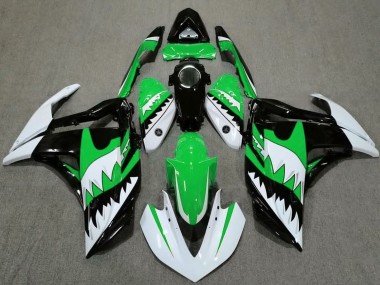 Carenagens Moto Yamaha R3 2015-2018 - Branco Verde Preto Tubarão