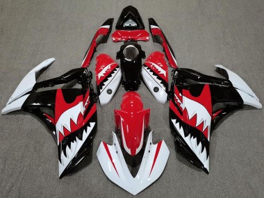 Carenagens Moto Yamaha R3 2015-2018 - Branco Vermelho Preto Tubarão