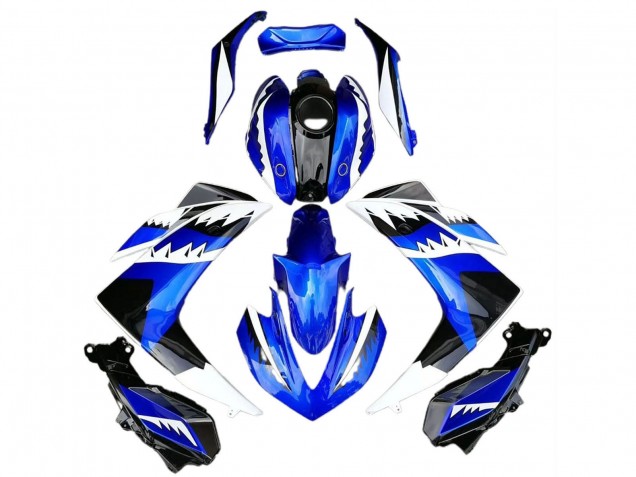 Carenagens Moto Yamaha R3 2015-2018 - Azul Branco Preto Tubarão