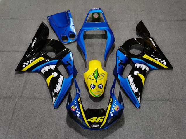 Carenagens Moto Yamaha R6 1998-2002 - Azul Amarelo Preto Tubarão 46