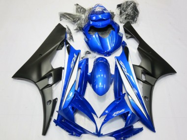 Carenagens Moto Yamaha R6 2006-2007 - Azul Branco Preto Fosco