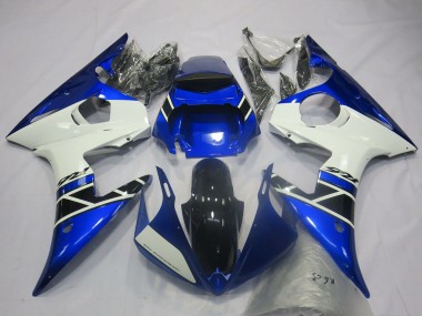 Carenagens Moto Yamaha R6 2003-2004 - Azul Branco Preto Brilhante OEM Estilo