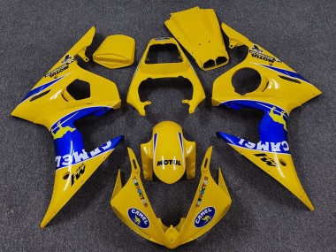 Carenagens Moto Yamaha R6 2005 - Amarelo Azul Branco Camelo Motul