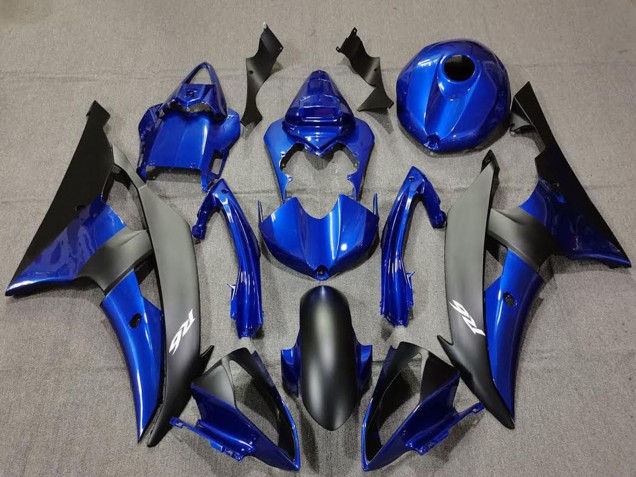Carenagens Moto Yamaha R6 2008-2016 - Azul Preto Fosco Branco Decalques