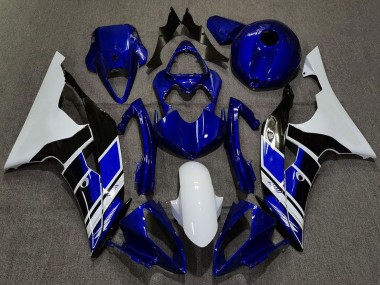 Carenagens Moto Yamaha R6 2008-2016 - Branco Azul Preto Brilhante