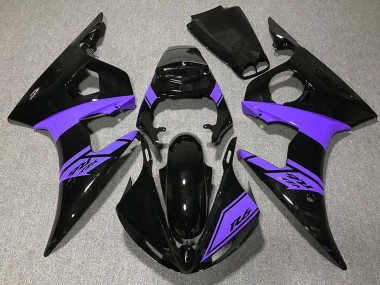Carenagens Moto Yamaha R6 2003-2004 - Preto Brilhante Roxo