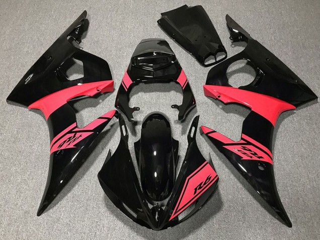 Carenagens Moto Yamaha R6 2003-2004 - Preto Brilhante Rosa