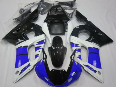 Carenagens Moto Yamaha R6 1998-2002 - Branco Azul Preto Brilhante