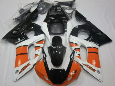 Carenagens Moto Yamaha R6 1998-2002 - Branco Laranja Preto Brilhante