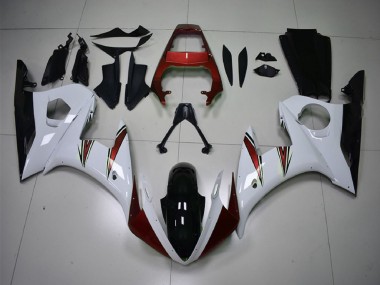 Carenagens Moto Yamaha R6 2003-2004 - Branco Vermelho Preto Brilhante