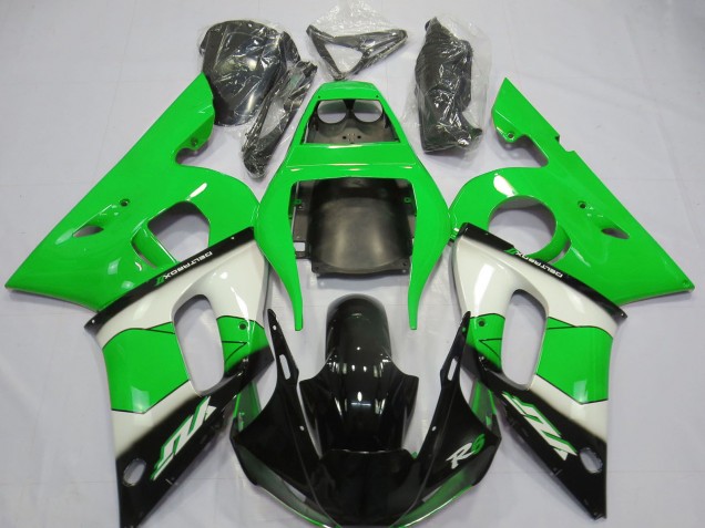 Carenagem Moto Yamaha R6 1998-2002 - Verde Branco Preto Brilhante