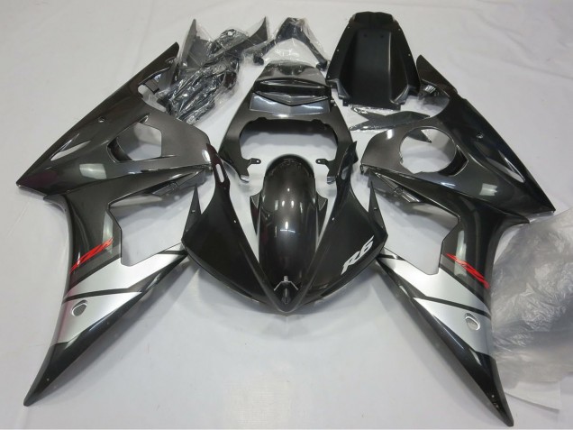 Carenagens Moto Yamaha R6 2005 - Preto Brilhante Prata