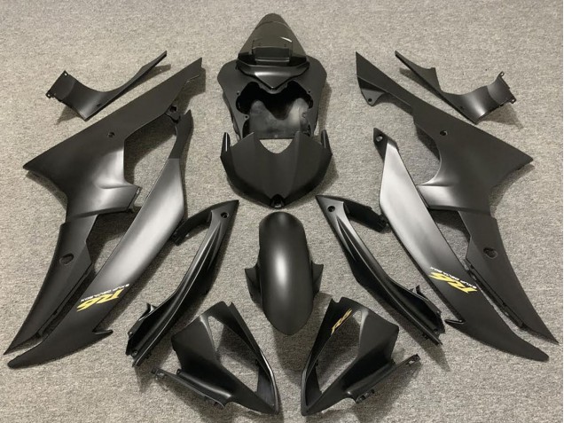 Carenagens Moto Yamaha R6 2008-2016 - Cinzento Fosco Preto Ouro Decalques