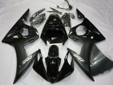 Carenagens Moto Yamaha R6 2003-2004 - Preto Brilhante Preto Fosco Branco Decalques