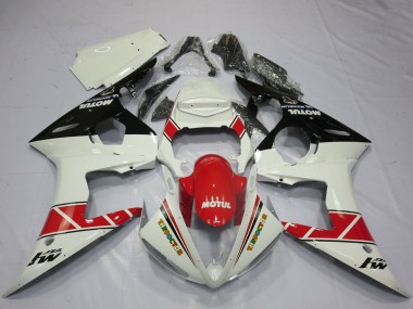 Carenagens Moto Yamaha R6 2005 - Branco Vermelho Preto Brilhante Motul