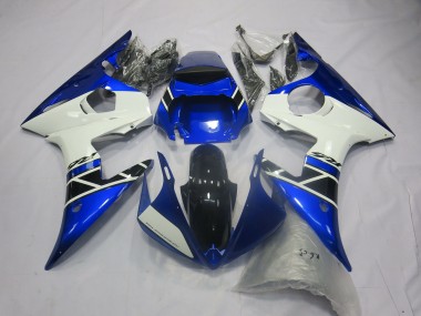 Carenagens Moto Yamaha R6 2005 - Azul Branco Preto Brilhante