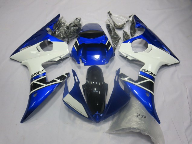 Carenagens Moto Yamaha R6 2005 - Azul Branco Preto Brilhante