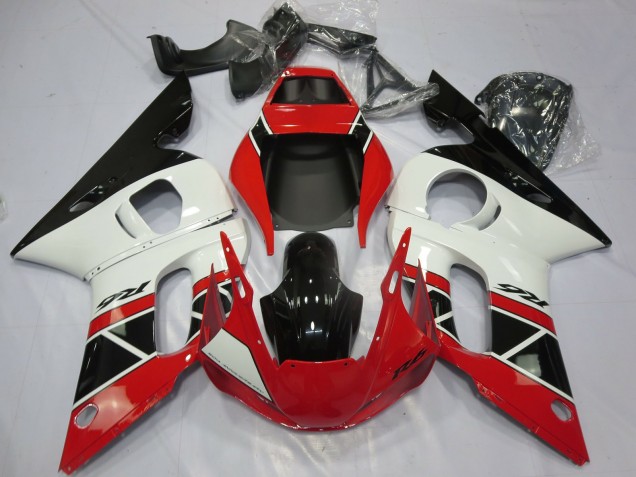 Carenagens Moto Yamaha R6 1998-2002 - Vermelho Branco Preto Brilhante OEM Estilo