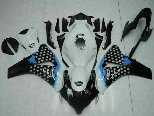 Carenagem Moto Honda CBR1000RR 2008-2011 - Branco Azul Preto Brilhante